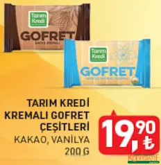 TARIM KREDİ KREMALI GOFRET ÇEŞİTLERİ 200 G TARIM KREDİ KREMALI GOFRET ÇEŞİTLERİ 200 G